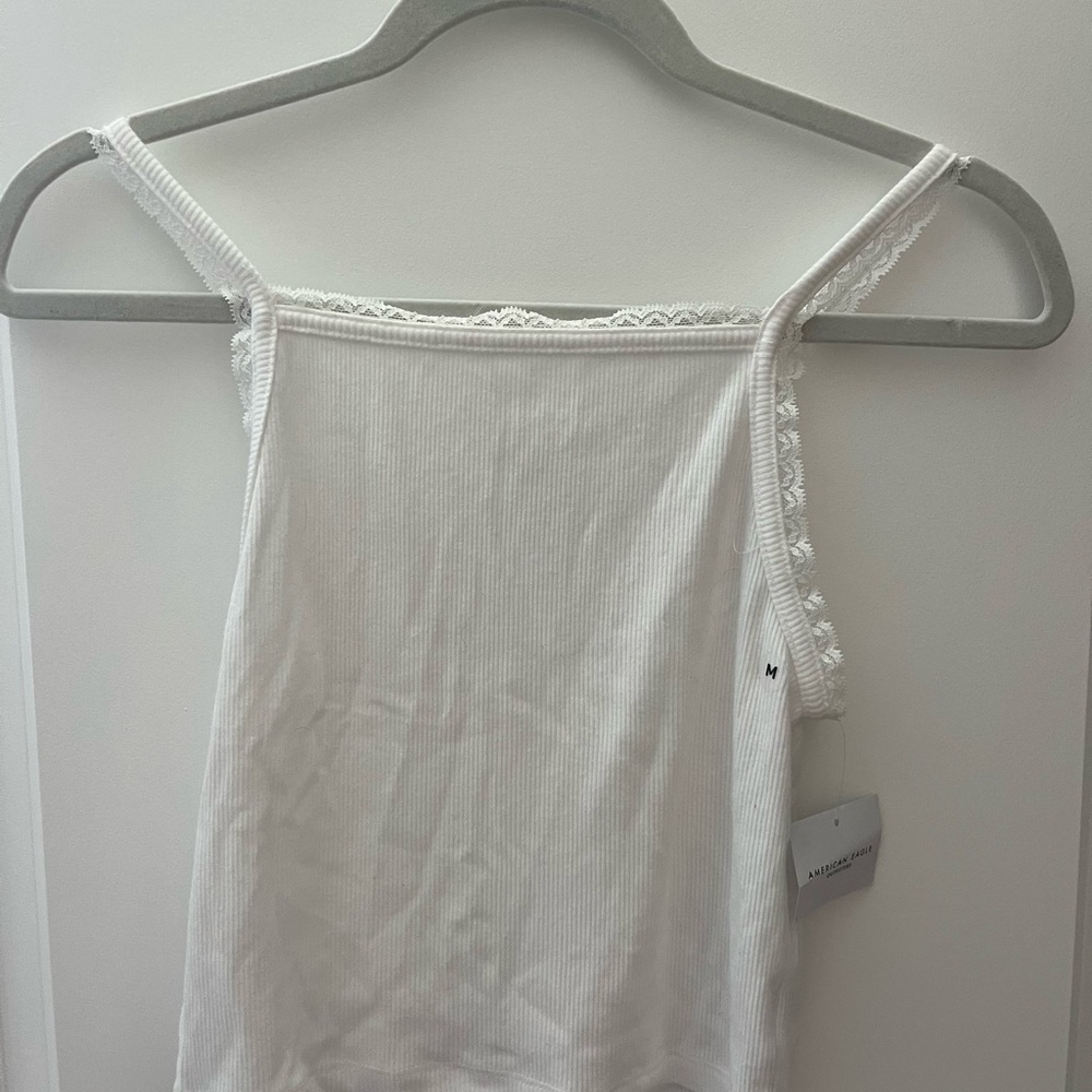 American Eagle Outfitters White Ribbed Tank